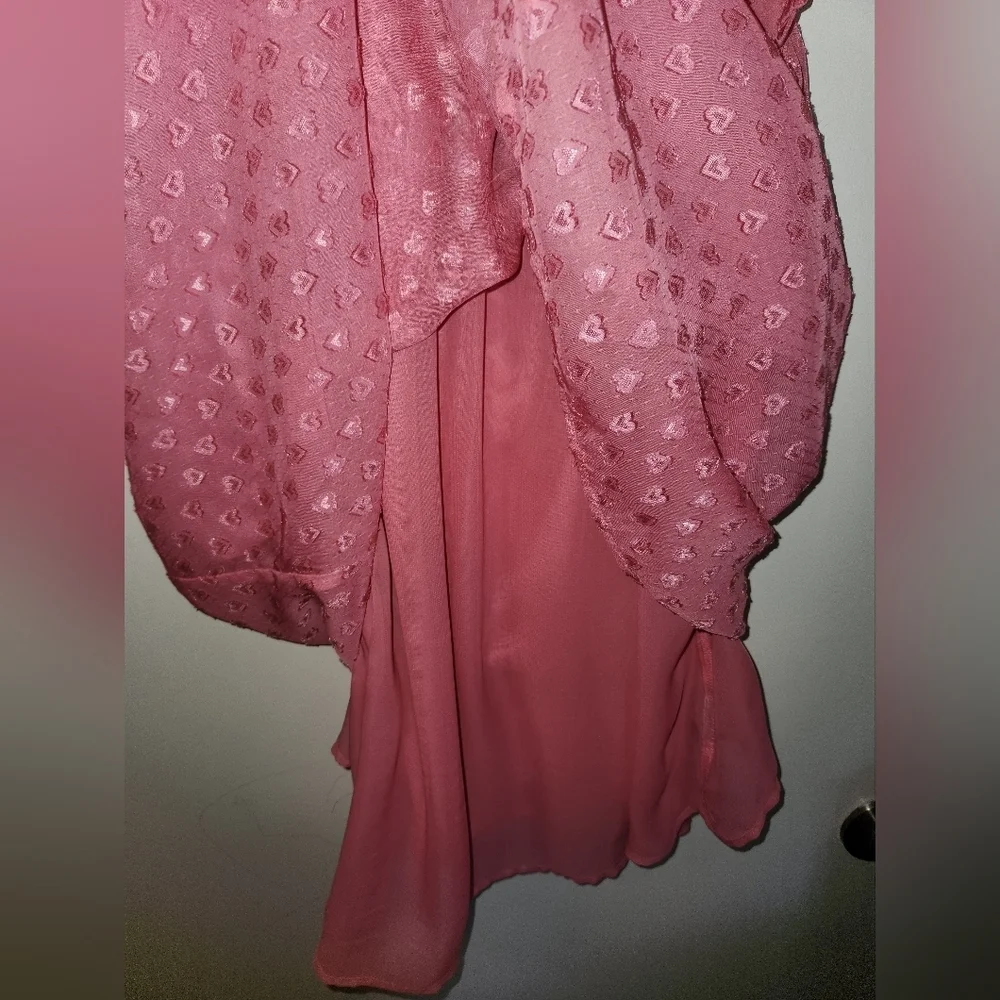 Torrid Pink Hearts Layered Sleeveless Blouse
